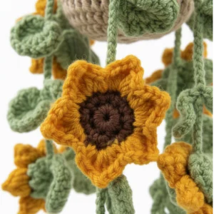Crochet Hanging Sunflower Accessory Handmade2