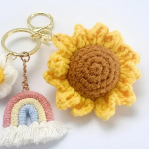 Handcrafted Floral & Rainbow Keychain Set2