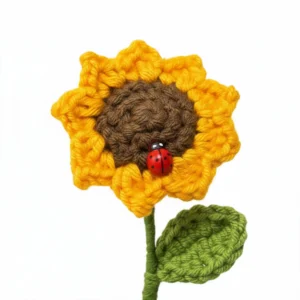 Handmade Crochet Flower Plant Set 3pcs SunflowerRose RedRose Pink2