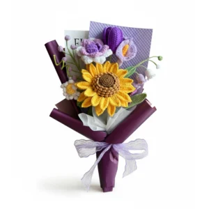 Handmade Crochet Flowers Regal Bloom Bouquet - Timeless Gift