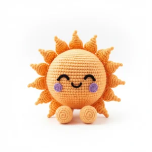 Handmade Crochet Sun Plush - Cute Amigurumi Sun Toy