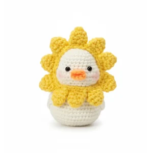 Handmade Crochet Sunflower Duck Plushie