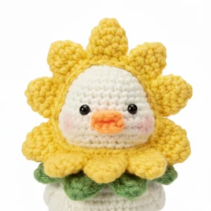 Handmade Crochet Sunflower Duck Plushie2