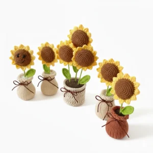 Handmade Crochet Sunflower Potted Plant2