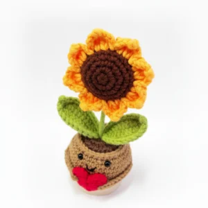 Handmade Crochet Sunflower with Heart Center2