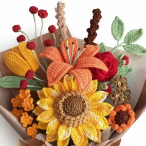Premium Crochet Sunflower Bouquet Handmade2